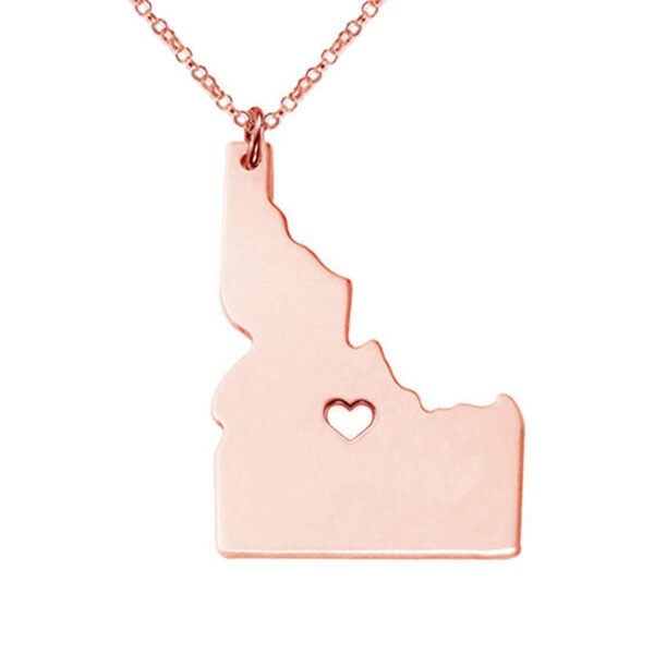 USA Idaho State Map Stainless Steel Pendant Necklace - Image 4