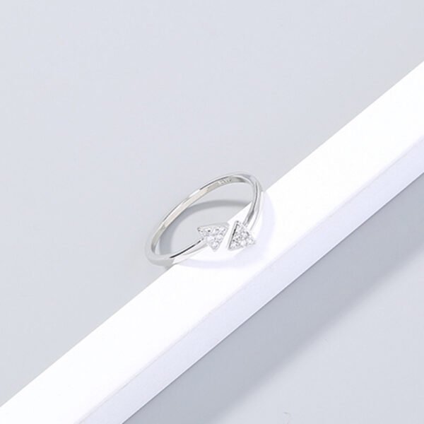 Triangle Sparkly Zircon Adjustable Ring - Image 4