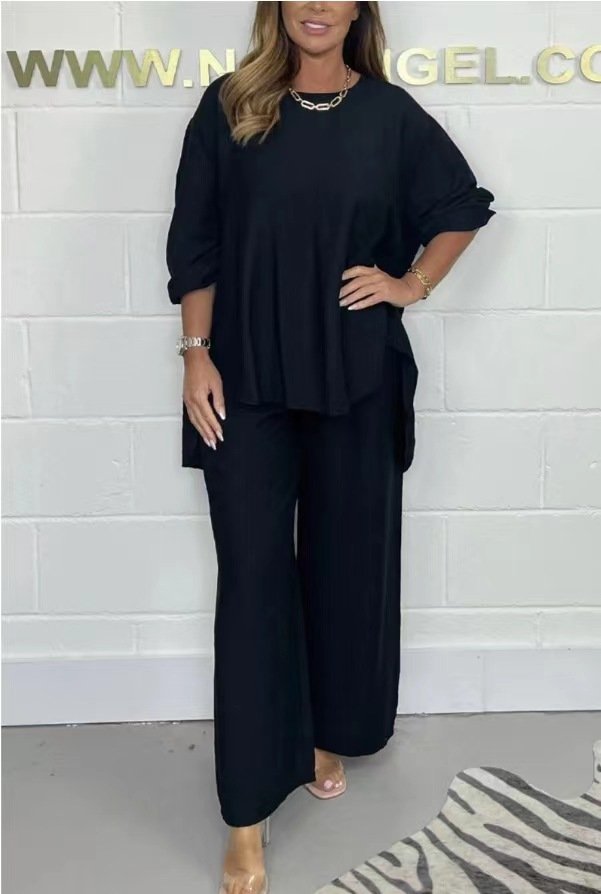 Acetate Satin Long Wide-leg Pants Dovetail Suit - Image 9