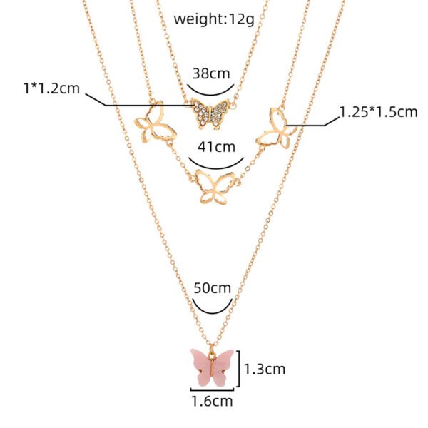 Accessories Style Multi-butterfly Tassel Necklace Stylish Multi-layer Wearing Neck Chain - Image 5