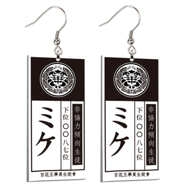 Anime Kakegurui Jabami Yumeko Saotome Meari Suzui Ryota Acrylic Card Drop Earrings - Image 5