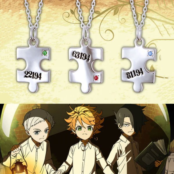 Anime The Promised Neverland Emma Norman Ray Number Puzzle Necklace