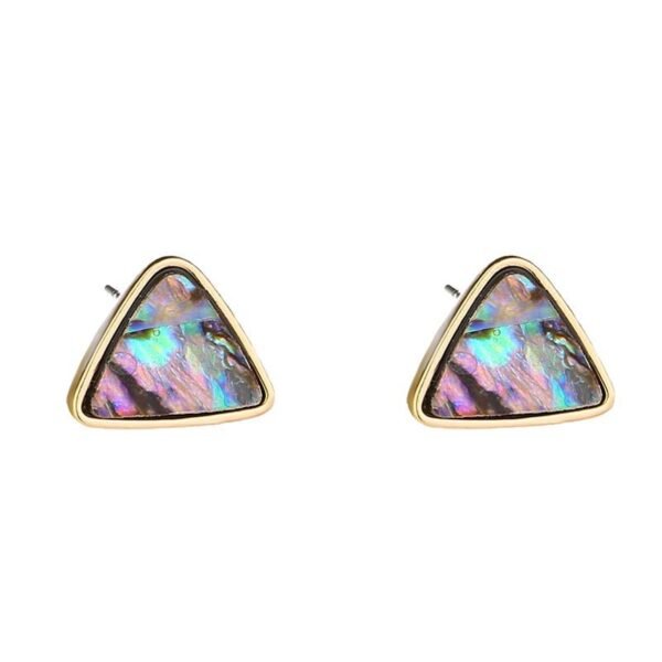 Triangular Natural Color Abalone Shell Stud - Image 5