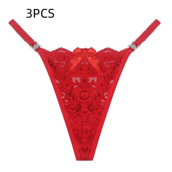 Women's Thong Lace Hollowed Out Mesh Gauze Panties Women's Traceless Panties - Image 9