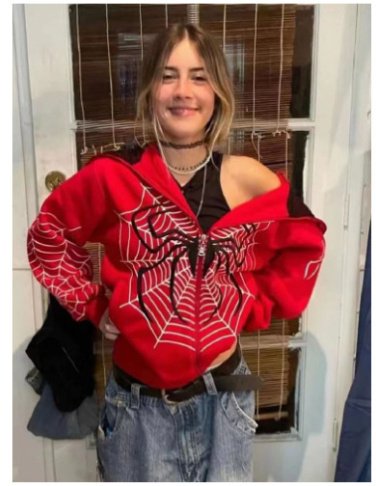 Autumn And Winter Spider Web Printed Street Trendsetter Full Zip Pullover Hoodie - Image 4