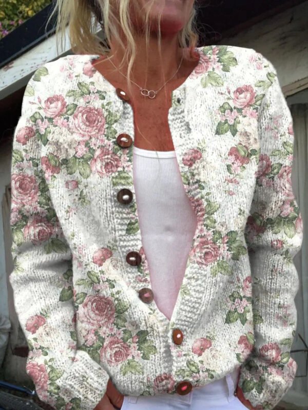 3D Digital Printing Cardigan Knitted Coat Women - Image 8
