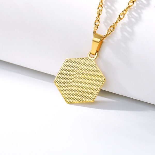 Initial Letter Hexagon Pendant Necklace For Women Jewelry - Image 6