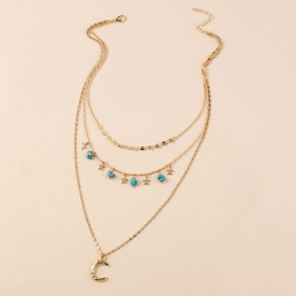 Turquoise Star Multi-layered Necklace - Image 4