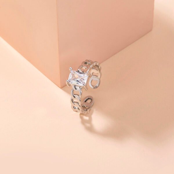 Bright Zircon Open Adjustable Ring - Image 6
