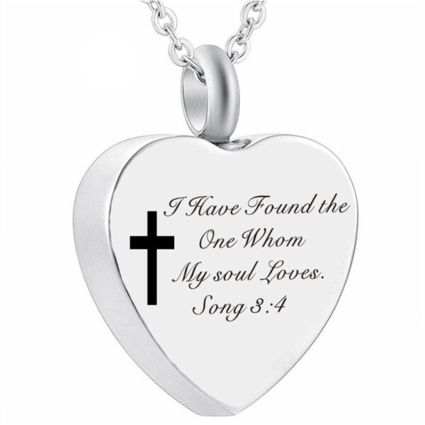 Bible Verse Stainless Steel Heart Perfume Box Necklace - Image 10