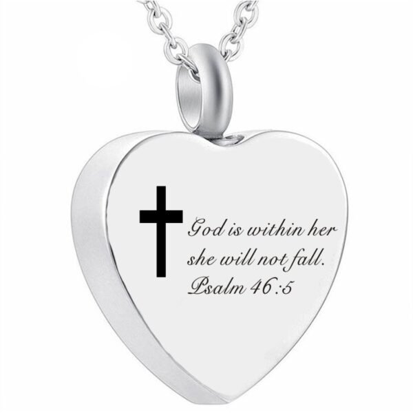 Bible Verse Stainless Steel Heart Perfume Box Necklace - Image 7