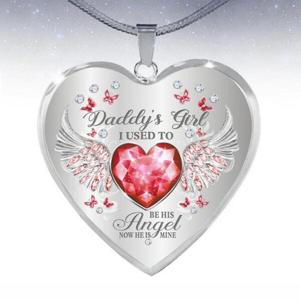 12 Colors Birthstone Angel Wings Heart Pendant Epoxy Necklace - Image 9