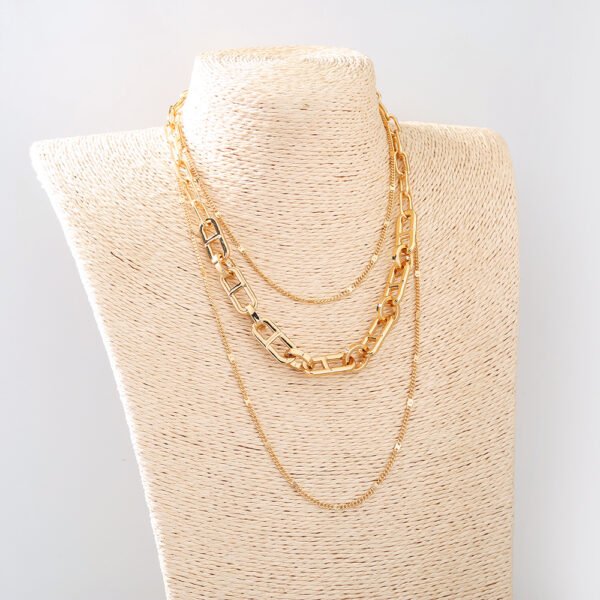 A bold, plaid, multi-layered necklace - Image 2