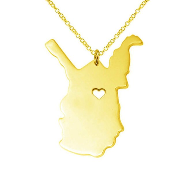 United States Of America West Virginia State Map Stainless Steel Necklace - Image 3