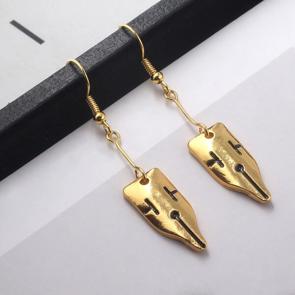 Anime JOJOS Bizarre Adventure Rohan Kishibe Pen Nib Earrings For Women Men - Image 3