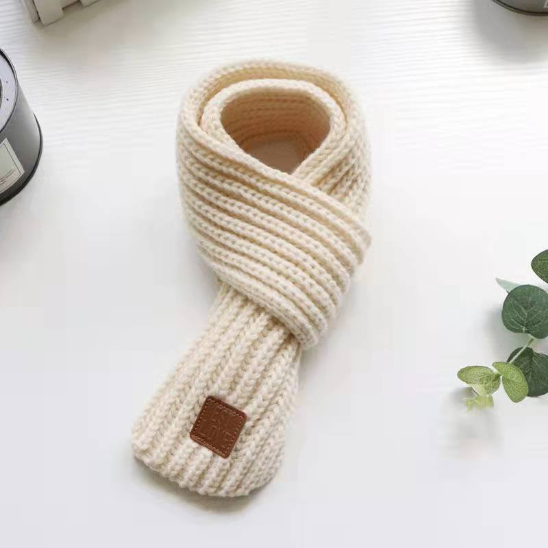 Autumn And Winter Solid Color Knitted Children's Warm Scarf - Image 9